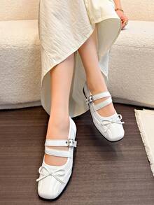 2025 New Functional Ballet Dance Sneakers For Women, Thick Sole Mary Jane Shoes With Stylish Design - White - View 6