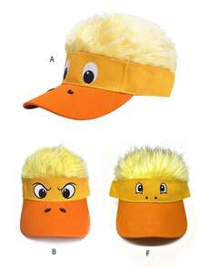 1pc Funny Duck Shaped Novelty Hat, Decorative Baseball Cap For Stage Performance, Party, Street Fashion, Cute Wig Hat - Yellow - View 20