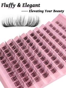 Rikuaild 100 sợi mi giả D Curl, độ dài hỗn hợp 8-16mm, mềm mại và nhẹ, trông tự nhiên, dùng để nối mi tại nhà, có thể tái sử dụng, cụm mi giả, mi giả riêng lẻ. - D - Xem 5