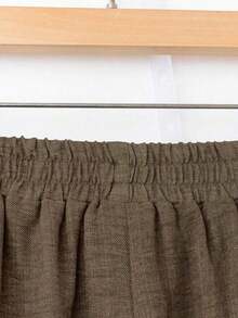 Pantalones casuales de unicolor para mujer, aptos para el verano - Café integral - Ver 6