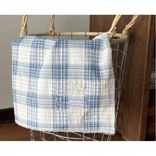 1/2/6pcs Alas Meja Motif Kotak-kotak Merah dan Putih Gaya Korea, Serbet Kain Kasa Bertekstur Gelembung, Alas Serbaguna untuk Isolasi Panas, Latar Belakang Fotografi Makanan - MultiWarna - View 2