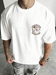 Men's Disney Mickey & Pluto Retro Tee, Casual Print, Loose & Comfortable, Versatile Everyday Style. - trắng - Xem 2