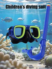 2pcs Kids Swimming Snorkel Set, Including Anti-Fog Goggles And Dry Snorkel, Suitable For Ages 5-14, Back To School - Multicolor - View 4