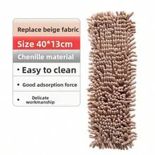 Replacement Mop Heads For Chenille Flat Mops (1/2/3/4 Pieces Per Pack). Features A Securely Fastened Elastic Band, Electrostatic Dust Removal, And Reusable Mop Heads. Suitable For Household Cleaning, Hair-Free, And With Electrostatic Dust Removal Function. Approximately 15.74 Inches X 4.72 Inches In Size, Available In Multiple Colors. - 15,74 inch * 4,72 inch - Xem 8