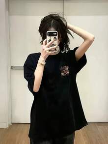 Plus Size T-Shirts - Black - View 2