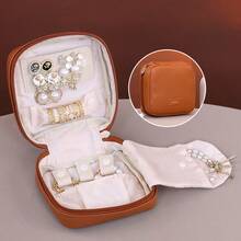 Small Travel Jewelry Case With Ring Holder, PU Waterproof Mini Jewelry Pouch Bags, Compact Storage Organizer For Bracelet Necklaces Earrings Travel Essentials, Travel Essentials For Women - Multicolor - View 9