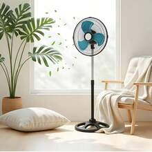 Ventilador de Pie Compacto 12", Ventilador Pequeño con Altura Ajustable y 3 Velocidades para Espacios Reducidos - de pie - Ver 2