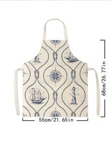 1pc, Lobster Pattern Polyester Apron, Suitable For Cooking, Baking, And Gardening - Can Be Used As Attire For The Kitchen And Dining. - Multicolor - View 12