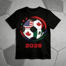 Tops para mujer Casual de Algodón de Manga Corta con Cuello Redondo y Estampado de Fútbol 2026 para Mujer, Corte Regular, Bonita con Tela de Elasticidad Media para Verano, Ropa de Verano para Mujer, Ropa de Vacaciones para Mujer, Tops para Mujer, Tops y Conjuntos de Verano, Ropa de Verano, Regalos de Pascua, Regalos de la Copa Mundial 2026 - Negro - Ver 7