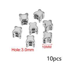 10 hạt đệm bằng thép không gỉ 304 mạ vàng 18K, hình trái tim/ngôi sao/hình tròn, thích hợp để tự làm trang sức. - hạt cườm - Xem 11