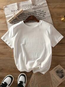 Camiseta de cuello redondo% algodón con estampado de letras y telaraña en la espalda, estilo deportivo casual para mujer, adecuada para primavera y verano, de manga corta, se puede usar en todas las estaciones. Perfecta para usar en capas en primavera y otoño o como prenda individual en verano. Estilo unisex, para amigas. Camiseta de algodón de alta calidad con un toque moderno de marca. - Blanco - Ver 2