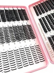 Rikuaild Large Capacity Eyelash Book 570/590 Pcs 10-18mm D-Curly Spikes Lashes DIY Eyelash Extensions, Manga+40D+60D+80D+100D+120D Individual Segmented False Eyelashes, Ultra Soft, Wedding Eyelash Clusters, Individual Eyelashes, Lashes, Fake Lashes - D - View 4