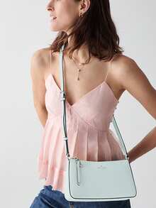 Kate Spade Bolso de hombro para mujer KS GINNIE, bolso hobo de piel vegana. - azul claro - Ver 4