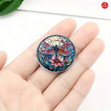 1 buah Bros Capung Kaca Berwarna-warni 2D, Aksesori Kreatif Unik yang Cocok untuk Pakaian, Ransel, Kerah, dan Topi. Barang fashion multifungsi ini menghadirkan nuansa istimewa untuk setiap kesempatan, termasuk Natal. - A - View 6