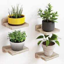 4-Pack Small Floating Wall Shelves, 5-Inch Wooden Shelf For Room Decoration, Mini With 2 Installation Options - Black - View 9