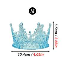 1pc White/Pink/Blue Hollow Faux Crystal Crown Cake Topper, Elegant Goddess Birthday Wedding Cake Decor, Multi-Size Plastic Crown Cake Ornament, Valentine's Day Anniversary Dessert Baking Decoration, Birthday Cake Accessory - Crown Cake Ornament - View 7