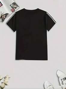 Ropa de Verano para Mujer Go Directional, Ropa de Primavera y Verano para Mujer, Camiseta de Manga Corta, Nueva Camiseta Estampada de Verano, Camiseta de Cuello Redondo, Ropa Nueva de Primavera para Mujer, Ropa de Viaje, Deportes y Ocio para Mujer, Ropa de Vacaciones para Mujer, Camiseta Divertida con Emoticonos de Dibujos Animados. - Negro - Ver 2