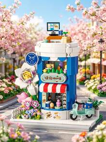 1454pcs Adult Rose Lighthouse Building Blocks Set, Luxury Modular Assembly Toy, Stress Relief Anti-Anxiety Game, Romantic Desktop Decoration/Ornament/Display/Collectible/Birthday Gift/Romantic Couple Gift/Holiday Gift - Multicolor - View 9