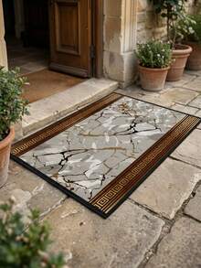 1pc Luxury Gold Vein Marble Hallway Carpet, High-End Foyer Decor Carpet, Multiple Sizes Available, Hallway Runner Rug, Carpet, Runner Rug, Area Rug, Mat, Home Decor, Area Carpet, Living Room Area Rug, Living Room Home Decor, Room Decor, Washable Carpet - Multicolor - View 3