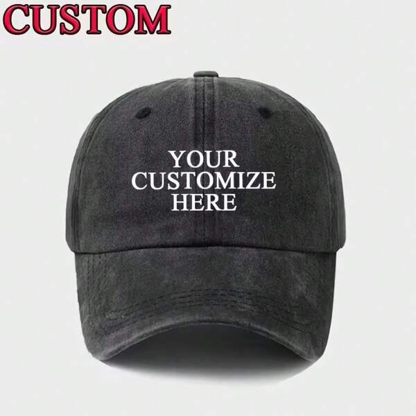 Washed Baseball Cap Customization - Adjustable, Lightweight Polyester Cap Suitable For Both Men And Women - Personalize With Your Text, Photo, Or Logo