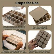 1pc 12-Cavity Silicone Ice Cube Tray With Lid, Soft And Easy To Release, Suitable For Cocktails, Whiskey, Soup And Meal Prep, Reusable Kitchen Ice Tray, Practical Home Bar And Party Accessory, Summer Drink Essential And Holiday Gift - Multicolor - View 9