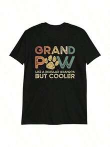 Camiseta para Amantes de Perros Grandpaw – Diseño Divertido con Huella de Pata Grand Pow, Camiseta Casual de Algodón con Cuello Redondo para Hombres, Regalo Perfecto para el Día del Padre para Abuelos o Amantes de Gatos, Ropa con Humor |       Camiseta con Estampado Divertido |       Lavable aáquina, regalo para el abuelo. Una camiseta divertida con estampado de dibujos animados. Camisetas con estampado de letras y gráficos de moda futurista. Camisetas gráficas de verano, Halloween, de algodón, divertidas, 365T, estilo retro de los 90, para todos los géneros. - Negro - Ver 1