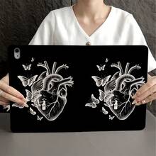 1 件装解剖学心脏和蝴蝶图案保护套，带笔槽，适用于 iPad 10.9/10.2/ Air 第五代/Pro 11/第十代/9.7/Air 2/（第七代）/（第八代）/ Air 4/5/ Pro 11/ 第十代 10.9 英寸 2022 款智能保护套/ Air 13 (M3 2025)/ Air 11 (M3 2025)/ Air 11 (M3 2025)/ 11 (A16 2025)，兼容 Oppo Pad、华为 MatePad、vivo Pad、荣耀 Pad 和联想小新 Pad。 - 彩色 - 查看 5