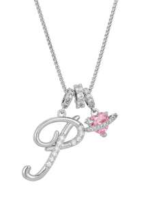 1 pieza Collar de acero inoxidable dorado con colgante de corazón rosa, letra personalizada y circonita cúbica exquisita, collar con letra de nombre simple, regalo de moda para novia, mamá, familia, amiga, hija, adecuado para aniversario, Día de San Valentín, Día de la Madre, cumpleaños, graduación, uso diario, boda, baile de graduación - Plateado - Ver 18