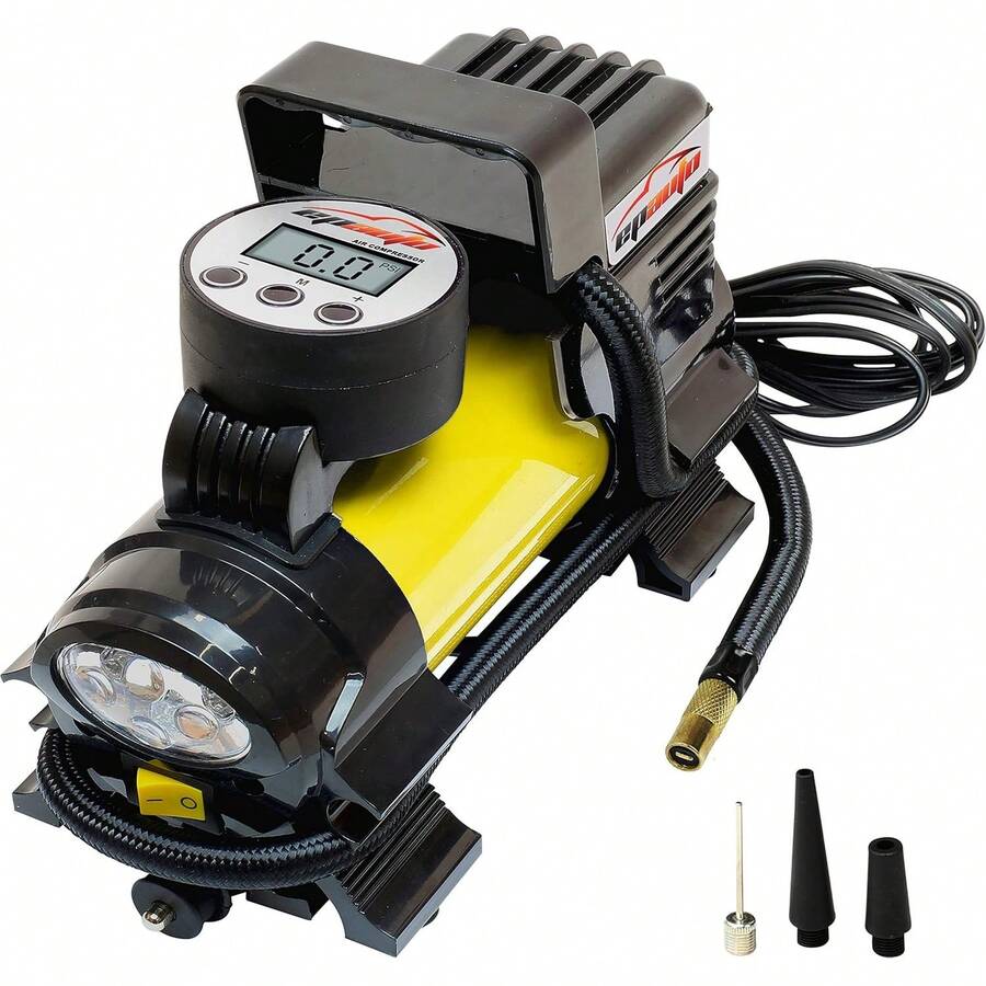 EPAuto 12V DC Portable Air Compressor, Digital Tire Inflator - Amarillo - 查看 1