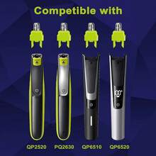 适用于 One Blade QP2520 QP2515 QP2630 QP6510 QP6520 QP6530 的鼻毛修剪器替换刀片 - 彩色 - 查看 2
