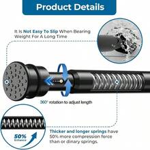 Curtain Rods No Drilling 28 To 48 Inches, 1/2 Inch Diameter No Drill Curtains Rod Renter Friendly Drapery Rod, Curtain Rods No Drilling, Black 1Pack - Black + 28"-48" - View 5