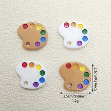 4/8 piezas Accesorios de joyería de resina de paleta de colores creativos, adecuados para estuche de teléfono DIY, pinza para el cabello, pendientes, fabricación de joyas, suministros de decoración de pintura - Mezcla aleatoria - Multicolor - Ver 2