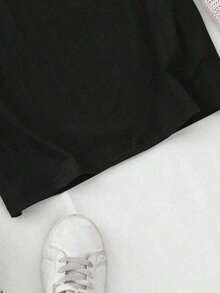 Camiseta Gráfica Blanca para Mujeres - Diseño Divertido de Sirena con Texto "MANANA SERA DONTO" - Camiseta Casual Suave y Elástica para el Gimnasio, Playa, Salón - Lavable a Máquina, Top para Mujeres, Ajuste de Playa, Estampado, Ajuste Cómodo, Camiseta Impresa, Amantes del Fitness, Suelta y CómodaPure-Cotton - Negro - Ver 5