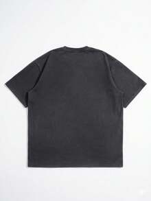 Playera Oversize para Mujer "Rolling Stones" Estampado Cristiano Vintage, Cuello Redondo, Manga Corta Casual - Gris Oscuro - Ver 4