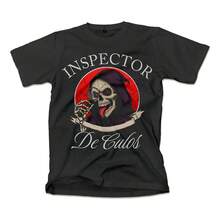 Remera Basada Inspector De Culos Calavera Meme Graciosa - Negro - Ver 1