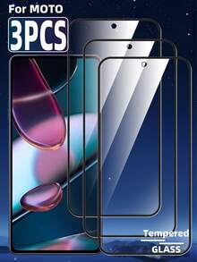 3pcs Full Coverage Tempered Glass Screen Protector , High Definition High Hardness, Anti-Fingerprint, Anti-Scratch, Anti-Drop, Easy Installation, No White Edges, No Bubbles, Compatible With Phone Cases - Clear - View 54