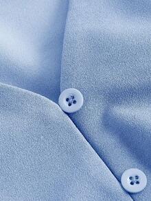 Parte superior de tirantes cruzados con botones de color rojo para mujer, ideal para el verano - Azul - Ver 5