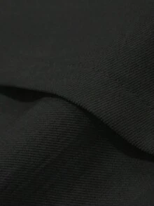 Set de 2 piezas de camisa y pantalones de pierna ancha de unicolor para mujer, conjuntos de ropa de descanso para mujer - Negro - Ver 6