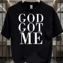 Camiseta con estampado de letras GOD GET ME para hombre - Camiseta de manga corta transpirable que absorbe la humedad - forma - Ver 1