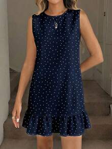 mini estampado para mujer, adecuado para primavera y verano - Azul marino - Ver 5
