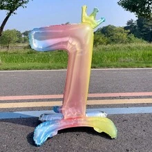 32英寸彩虹渐变自立数字气球（0-9），是生日派对、周年纪念、婚礼、圣诞节和户外活动的理想装饰。 - 站立數字氣球 - 查看 10