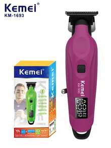Kemei KM-1693 男士专业电动理发器，5 种颜色可选，USB 充电式无线家用理发器，高品质 6 档速度可调，带数字显示屏，理发师专用（1 件装） - 彩色 - 查看 14