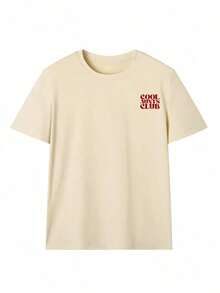 Camiseta Casual para Mujer con Estampado del Lema "Cool Aunt Club", Corte Holgado, Manga Corta, Ideal para Reuniones Familiares, Brunch con Amigos y Estilo Urbano Diario de Verano - Albaricoque 3 - Ver 3