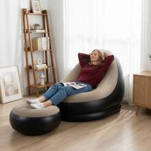 Inflatable 2-Piece Deluxe Lounger 118x80x94cm Inflatable Lounge Chair - Black - View 4