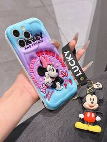 Disney Minnie Mouse Phone Case With Minnie Charm And Minnie Lanyard - Cute Minnie Protective Case With "Pink Bow Or Red Bow" Quote And Playful Pose Design, Equipped With Delicate Minnie Decorative Lanyard And Beaded Bracelet For Easy Carrying, Compatible With IPhone 17, 16, 15, 14, 13, 12, 11 Pro Series, Ideal For Birthdays, Holidays, Anniversaries, Graduation Gifts, Or Any Special Occasion To Surprise Family, Friends, Classmates, And Loved Ones. - 白色 - 查看 6