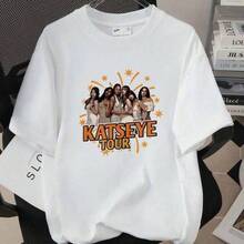 Ropa para chicas adolescentes, un regalo para el Día del Padre, ropa para hombres. Camiseta para hombre, regalo para el Día del Padre, camiseta estampada del grupo de chicas KATSEYE, top holgado, manga corta de algodón puro, ropa de chicas Tweedle, ropa de niñas, ropa de verano, ropa para niñas, ropa para niños, ropa para niños y niñas, camiseta casual estampada de manga corta con cuello redondo, ropa de verano para estudiantes jóvenes, camiseta con gráficos Katseye, camiseta Katseye Beautiful Chaos, camiseta Katseye Beautiful Chaos 2026, camiseta Katseye Gnarly. 
   Conjuntos familiares a juego, disponibles en tallas para niños y adultos, adecuados para usar en familia. Ropa que papá usa, ropa de verano, Playera Blanca Hombre Y Mujer Blusas Casuales Verano Y2k Playeras Basicas Algodón - Blanco - Ver 1