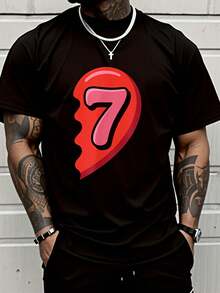 100% Cotton 67 Valentines Couple Shirt 67 Hearts Matching Valentine T-Shirt Cotton Women Clothing Black Top Graphic Tees Men Christmas Clothes - 黑色 - 查看 1