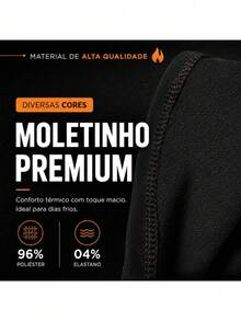 Conjunto Feminino De Frio Outono Inverno Em Moletinho Gg G1 - Preto - Visão 7