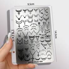 Nail Art Stamping Plate, Beginner Friendly Nail Decoration Template, Designs Include Black Cat, Floral, Daisy, Botanical French Tips. Transparent Silicone Stamp, Steel Plate Nail Art Tools - Multicolor - View 15