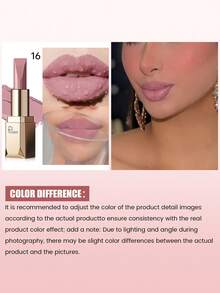 Pudaier 1pc Pink Nude Waterproof Non-Smudge Lipstick, Suitable For All Skin Tones, Perfect Valentine's Day Gift For Her - 16 - View 6